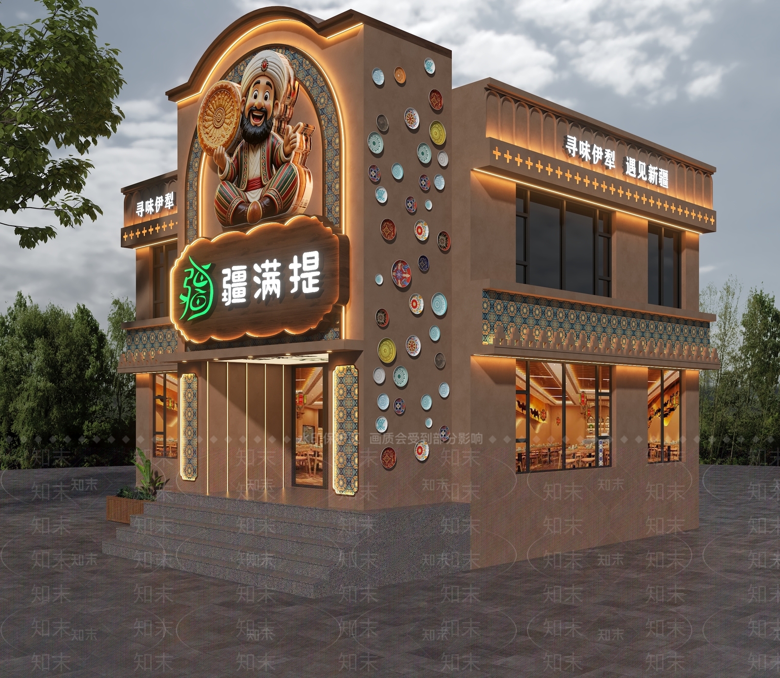 地中海门头3D模型下载【ID:1234218678】