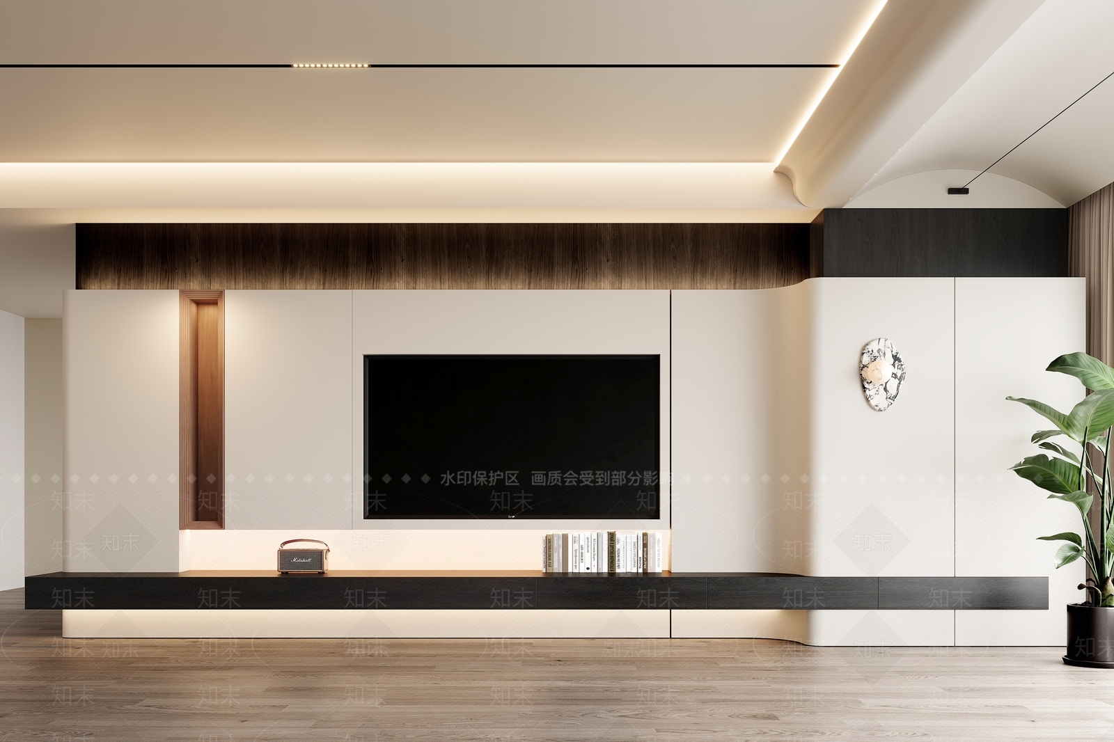 奶油风家居客厅3D模型下载【ID:1234218799】