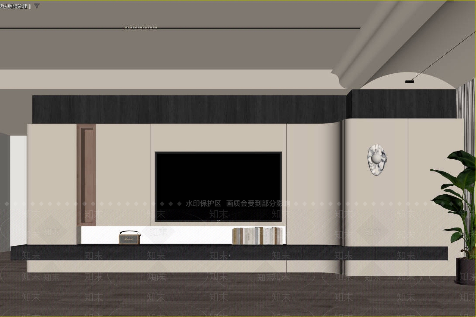 奶油风家居客厅3D模型下载【ID:1234218799】
