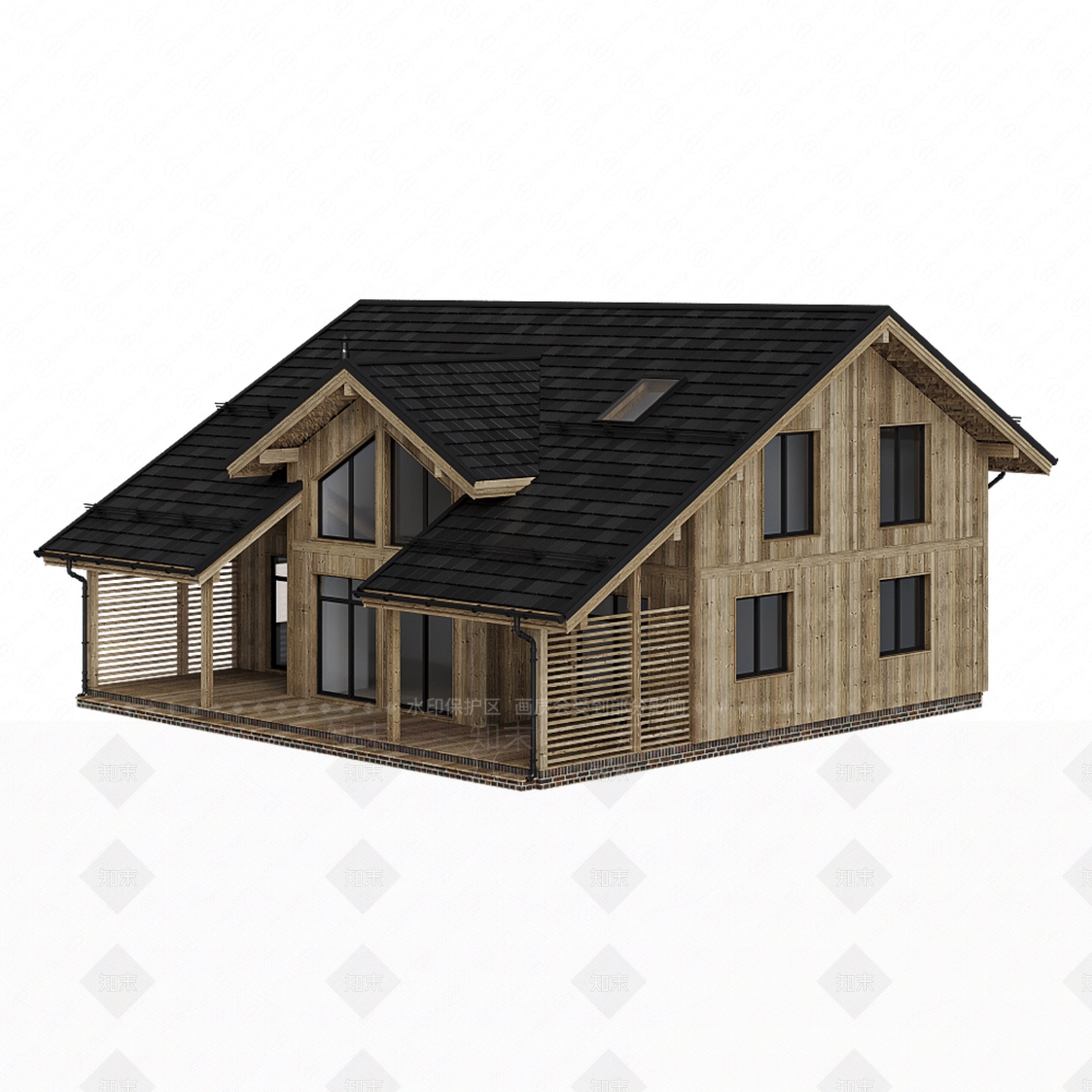 原木风木屋3D模型下载【ID:1234219622】
