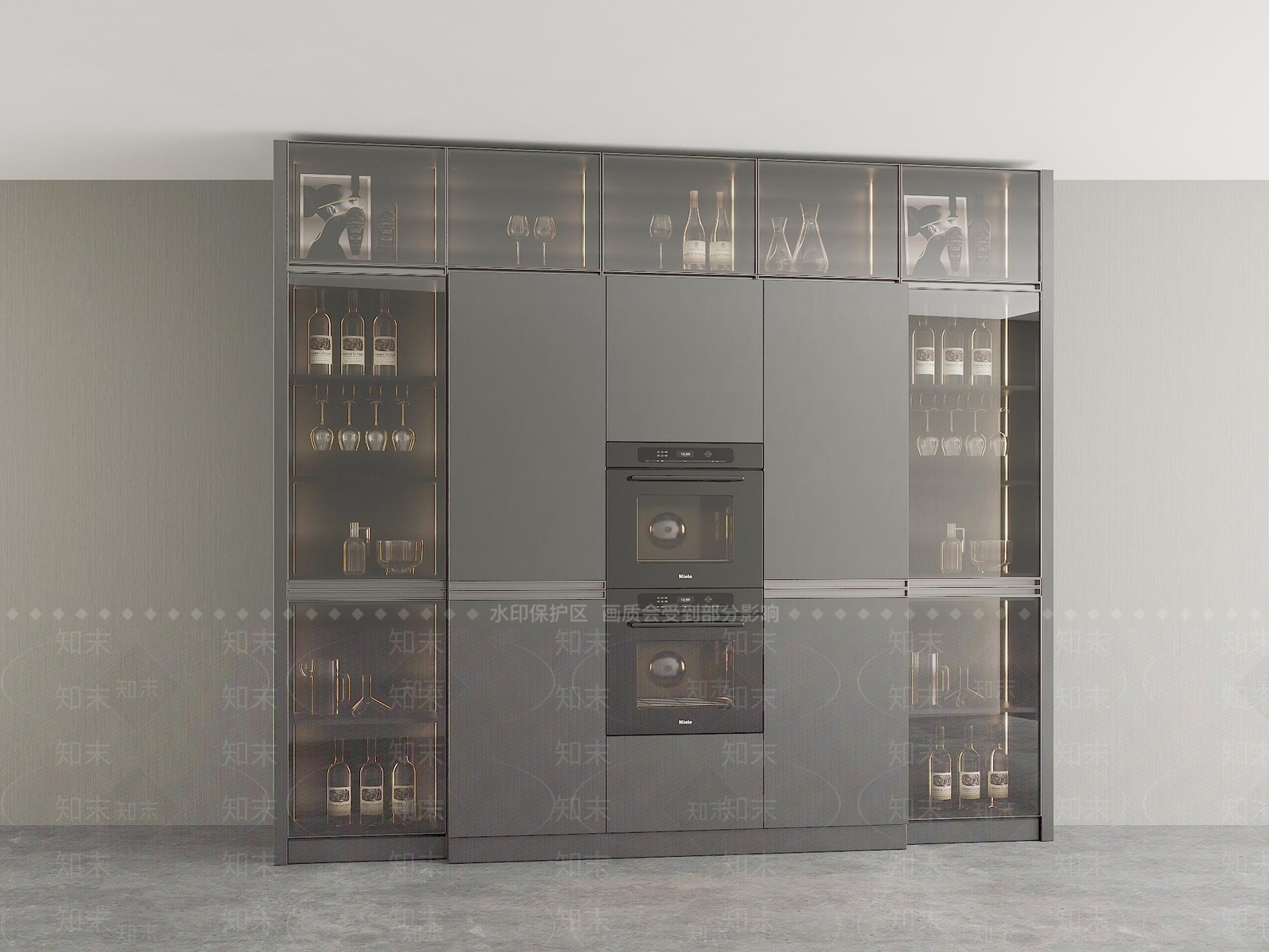 意式极简酒柜3D模型下载【ID:1234220220】