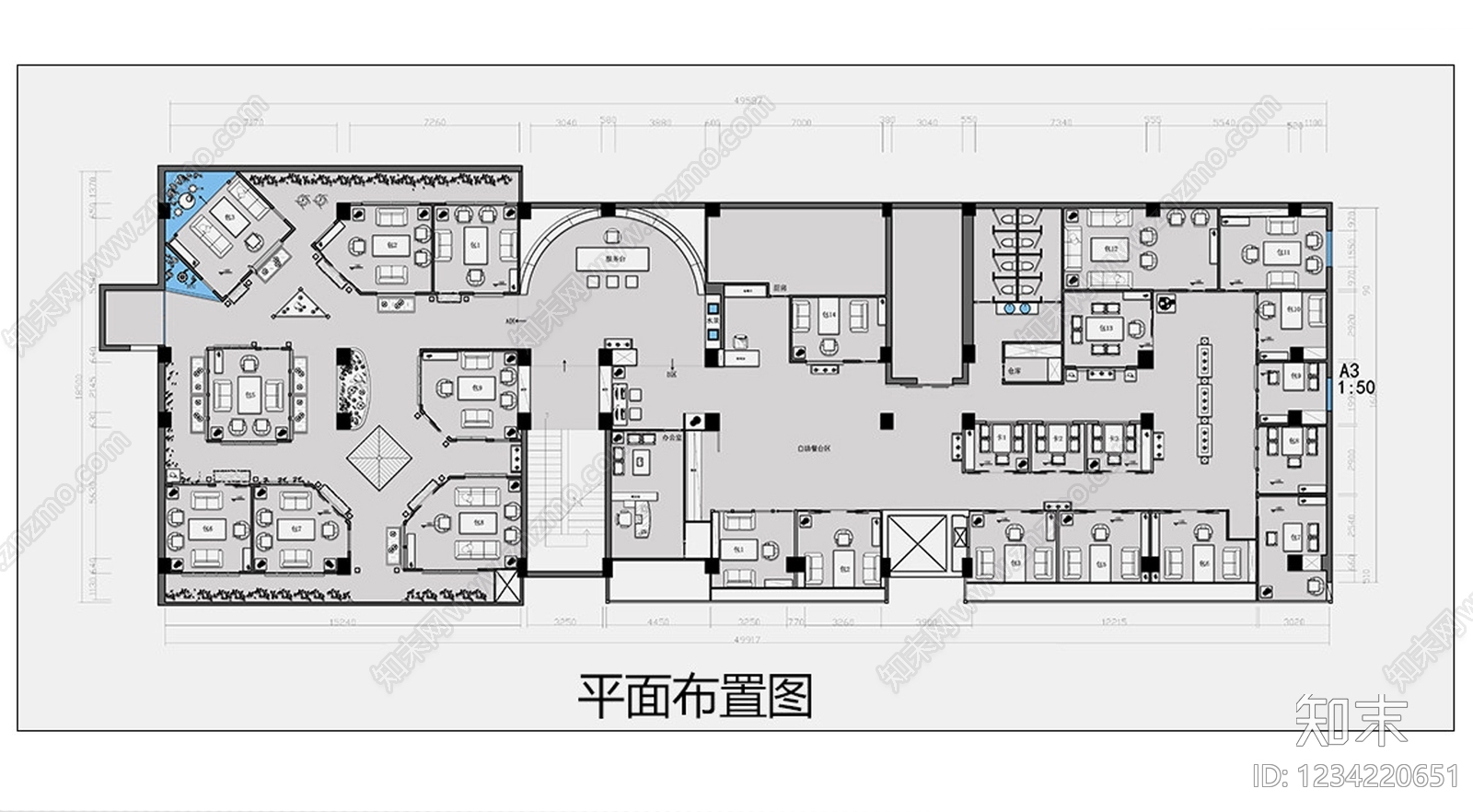 茶馆cad施工图下载【ID:1234220651】