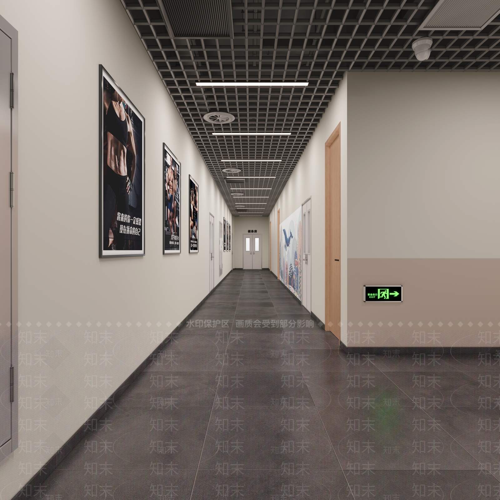 现代简约走廊3D模型下载【ID:1234221165】