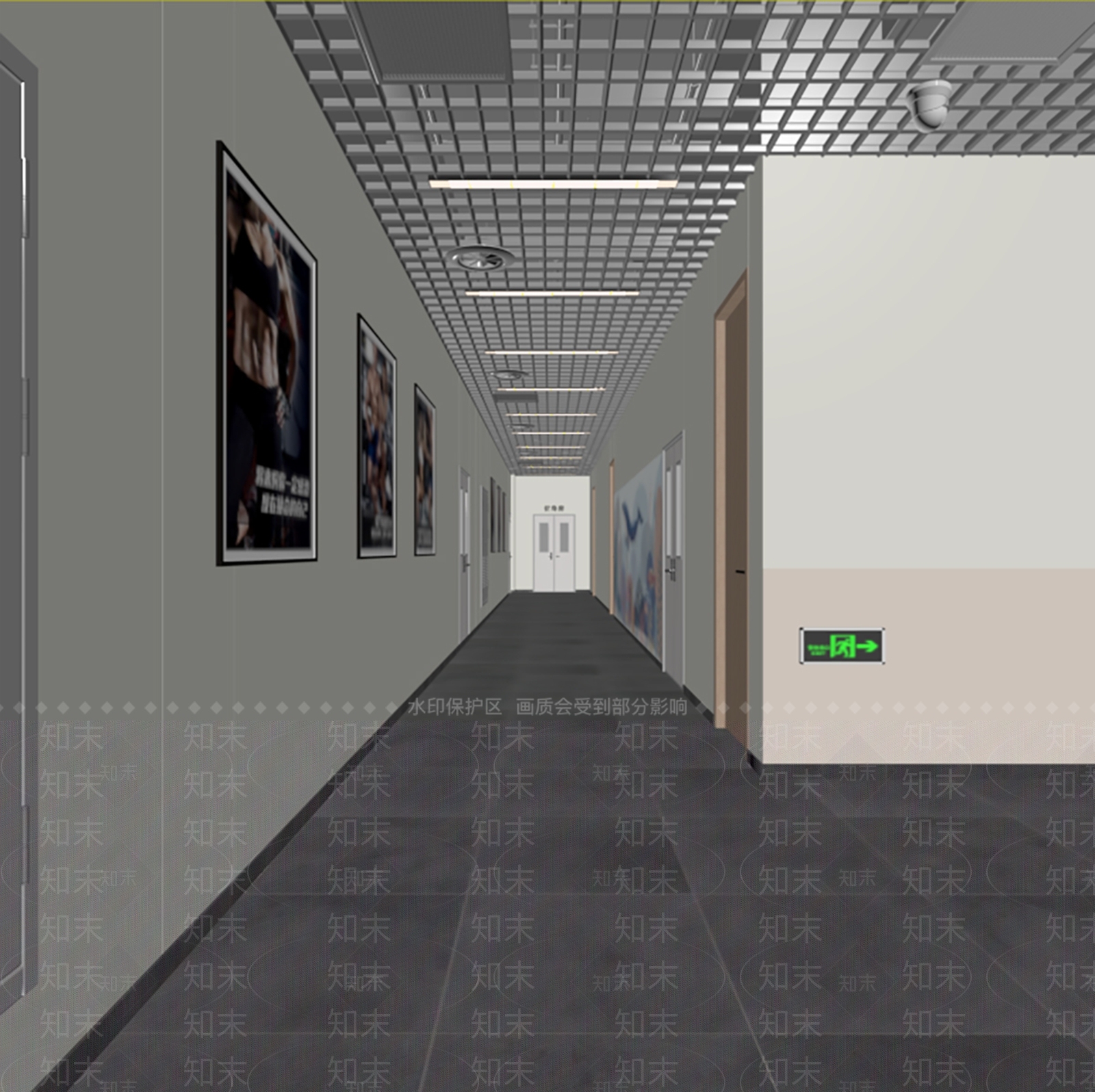 现代简约走廊3D模型下载【ID:1234221165】