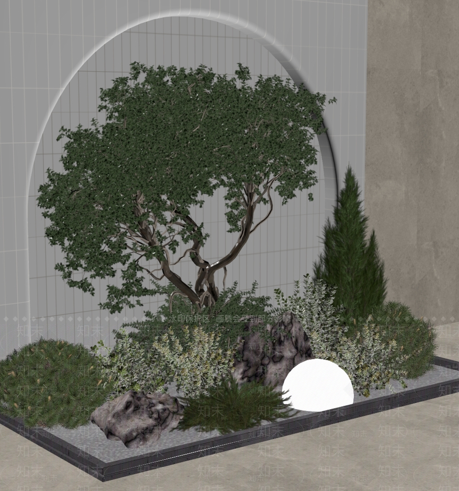 禅意室内景观3D模型下载【ID:1234222073】