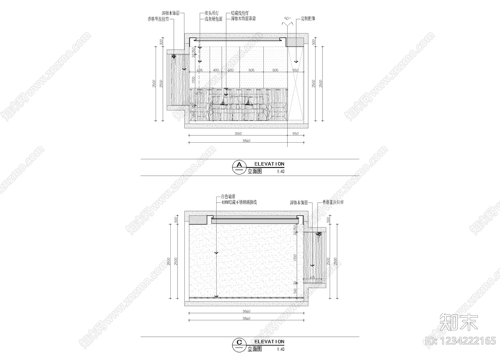 家装立面图cad施工图下载【ID:1234222165】