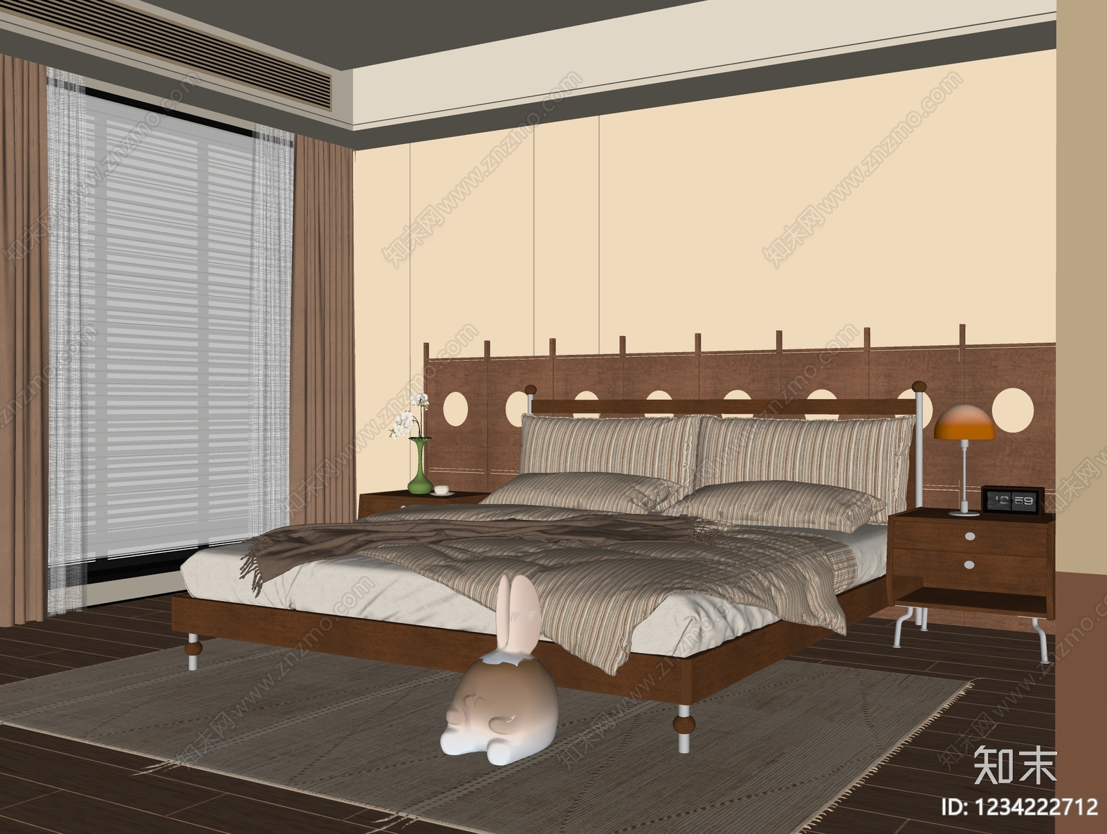 中古风家居卧室SU模型下载【ID:1234222712】