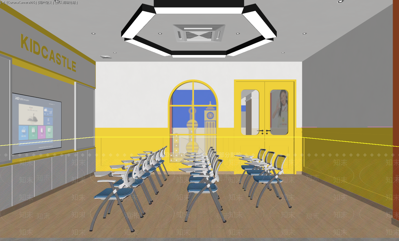 现代教室3D模型下载【ID:1234223557】