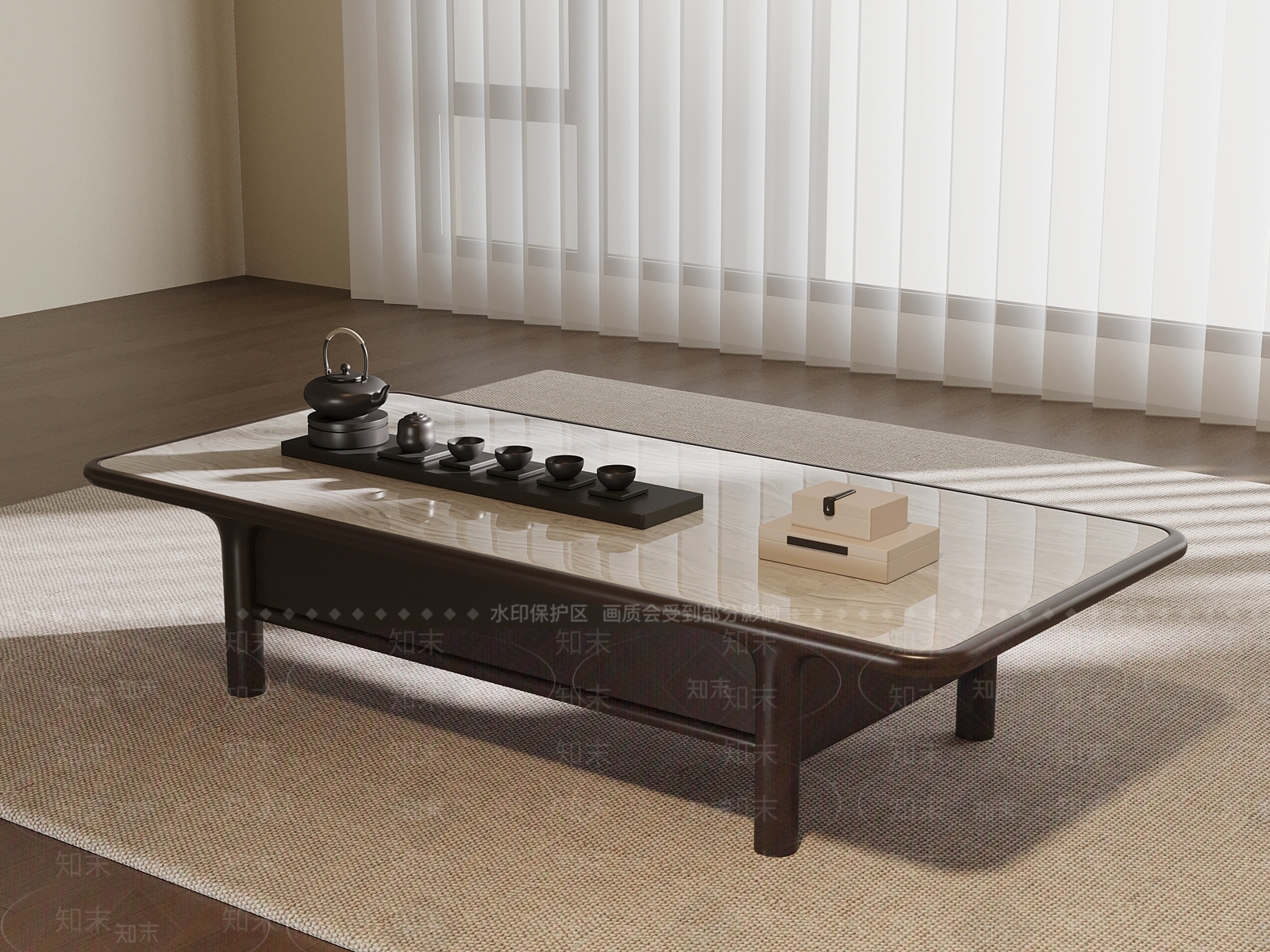 新中式茶几3D模型下载【ID:1234224746】
