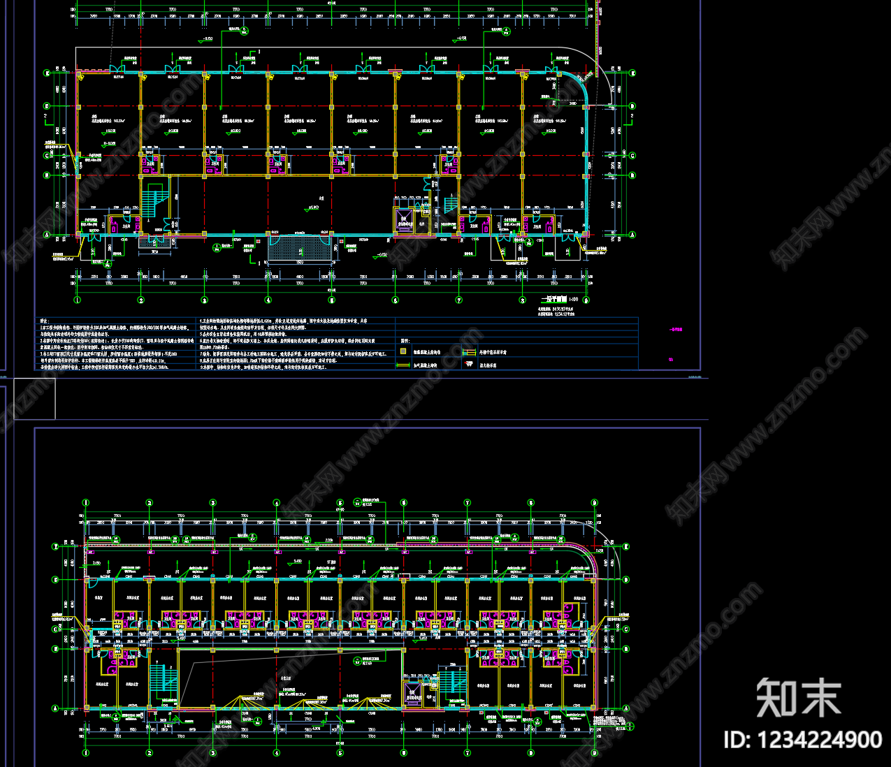 多功能商业楼cad施工图下载【ID:1234224900】