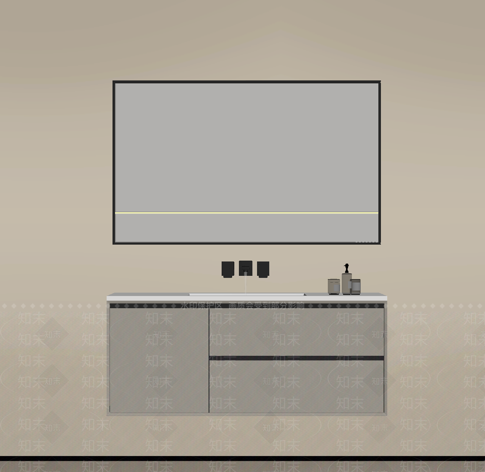 意式极简浴室柜3D模型下载【ID:1234224858】