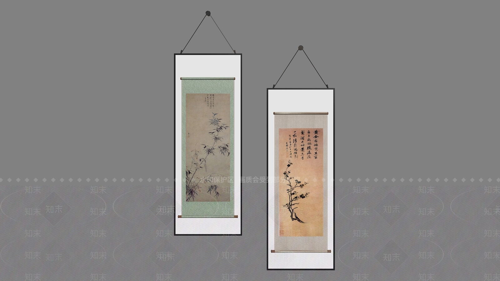 中式字画3D模型下载【ID:1234226374】