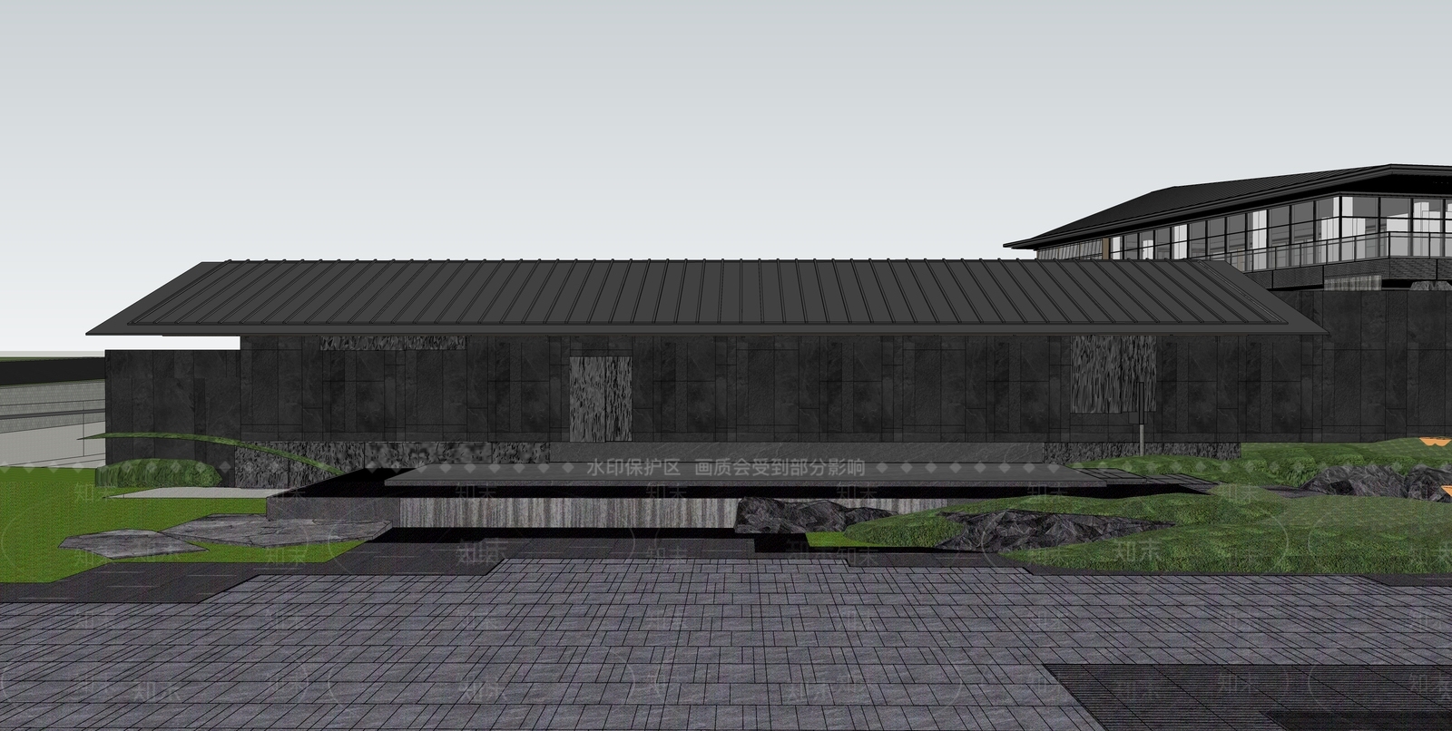 新中式景观小区景观SU模型下载【ID:1234227266】