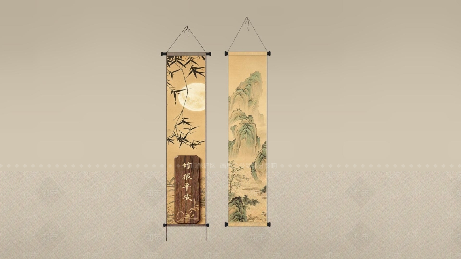 新中式宋式挂画3D模型下载【ID:1234241325】