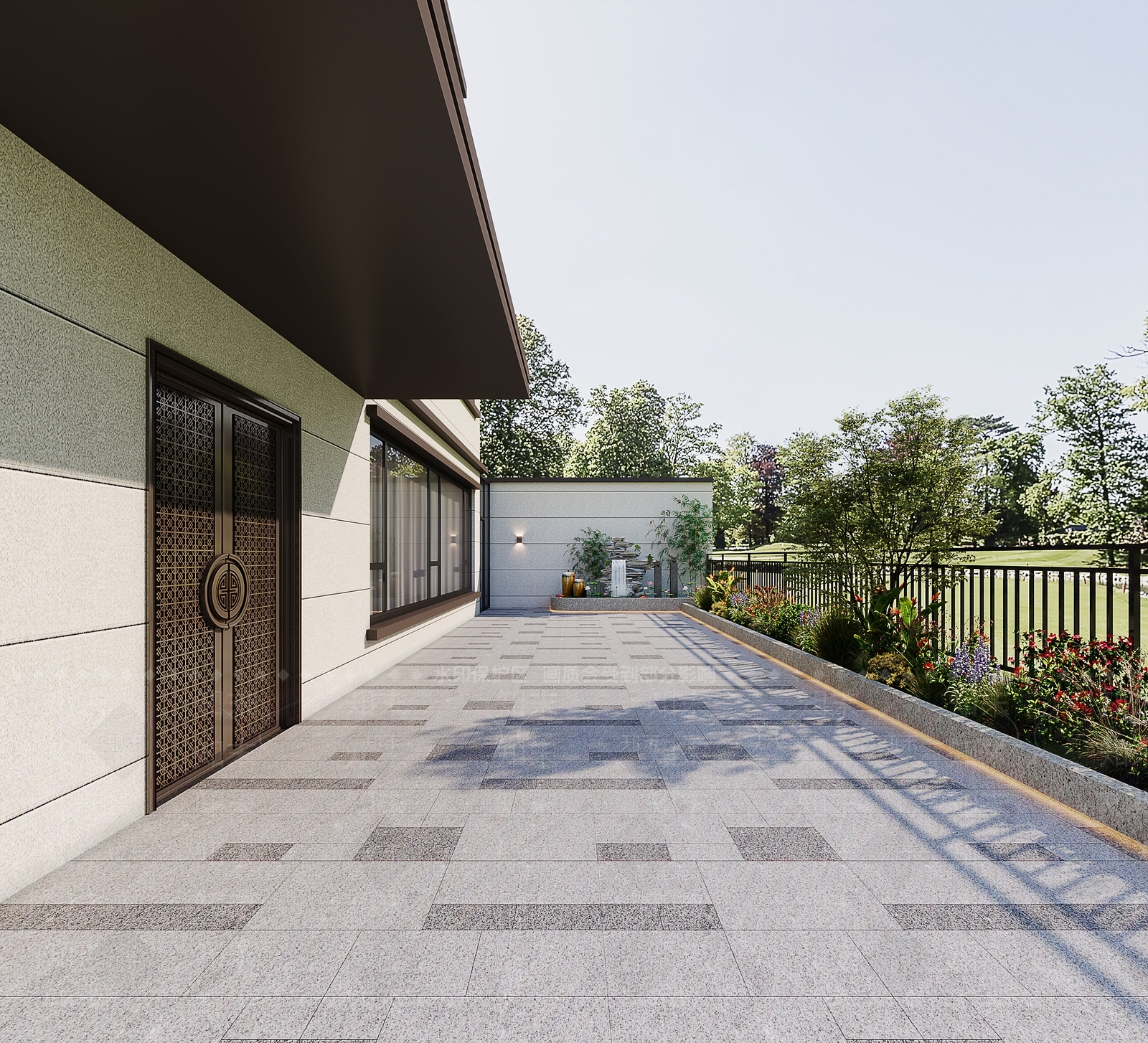 新中式景观庭院3D模型下载【ID:1234242920】