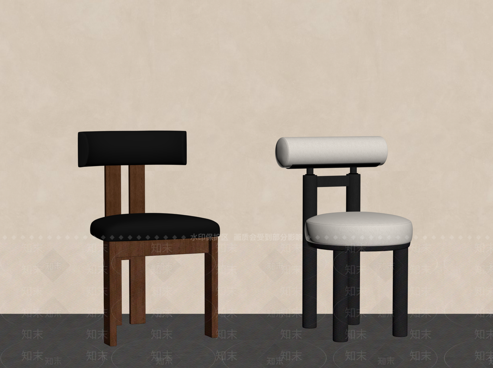 现代简约餐椅3D模型下载【ID:1234243051】