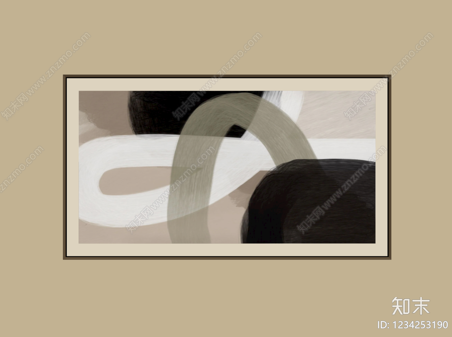 侘寂抽象挂画3D模型下载【ID:1234253190】