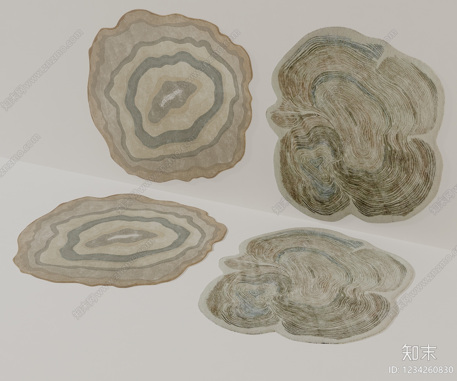 侘寂异形地毯3D模型下载【ID:1234260830】