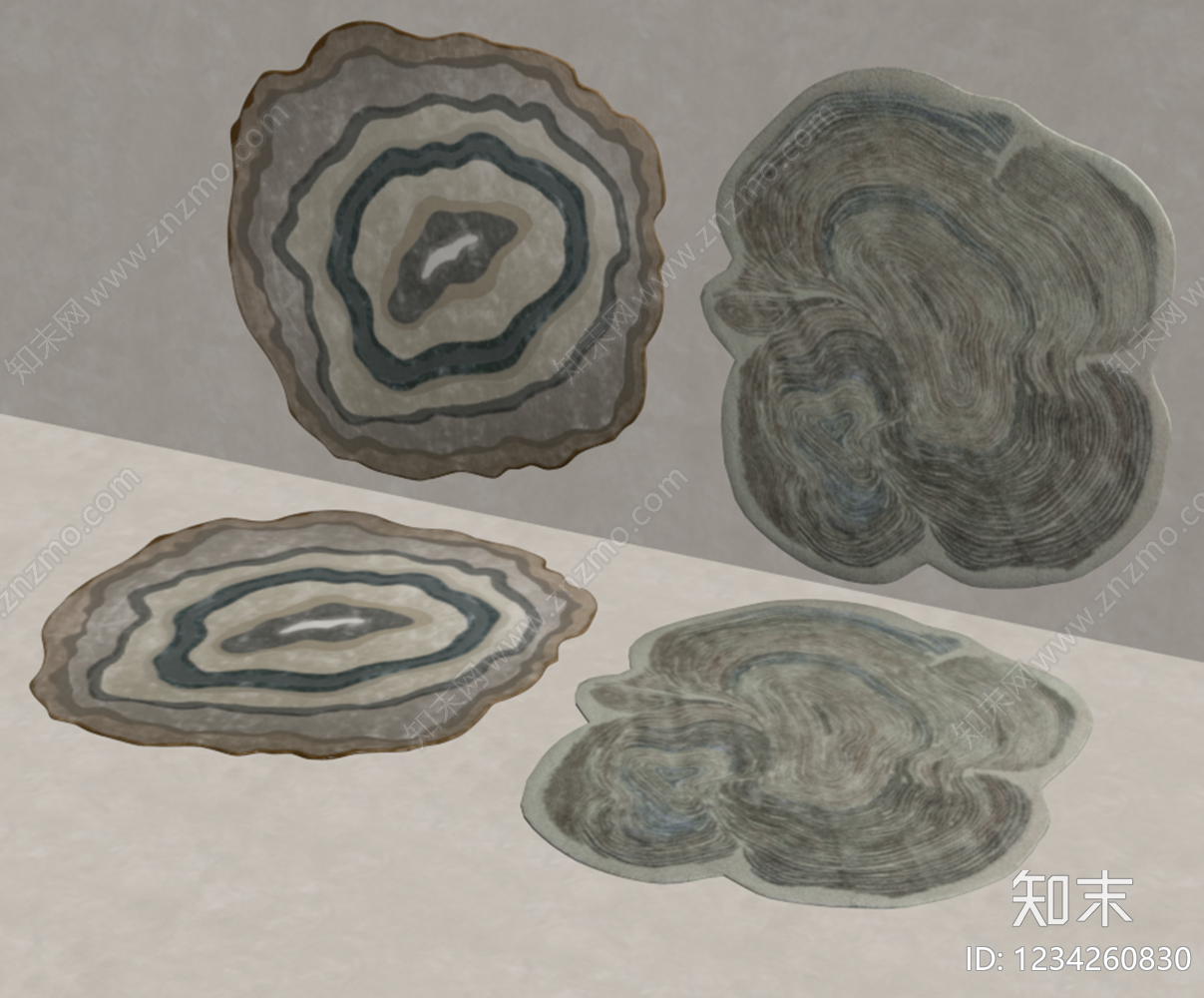 侘寂异形地毯3D模型下载【ID:1234260830】