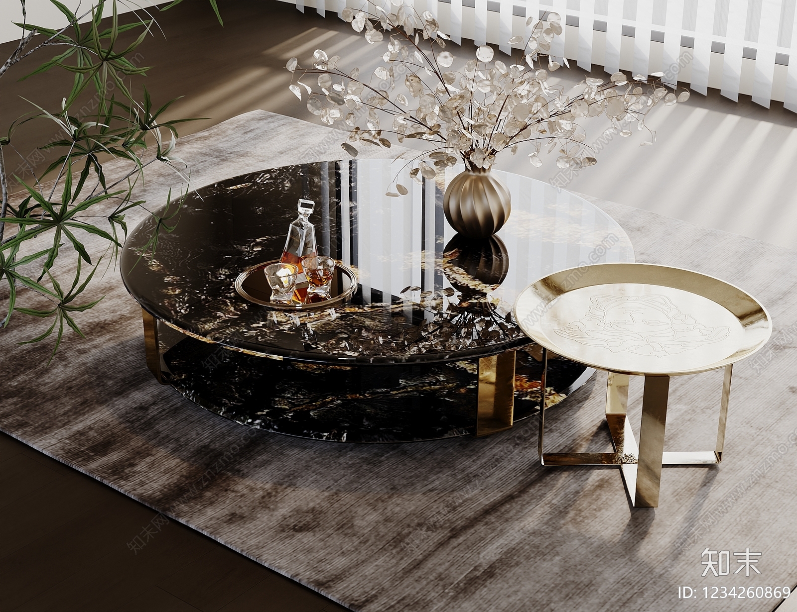 轻奢几类组合3D模型下载【ID:1234260869】