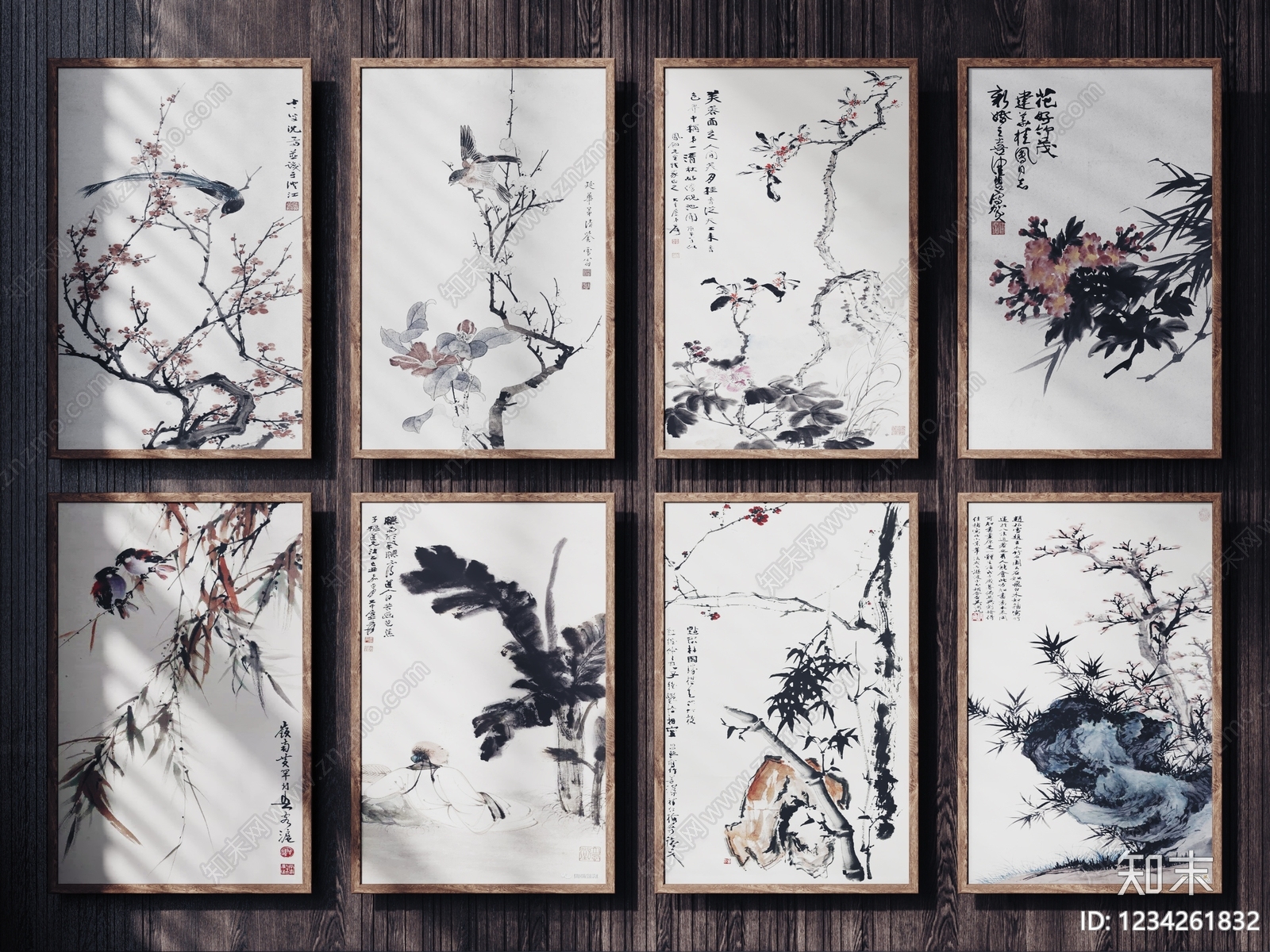 新中式字画SU模型下载【ID:1234261832】