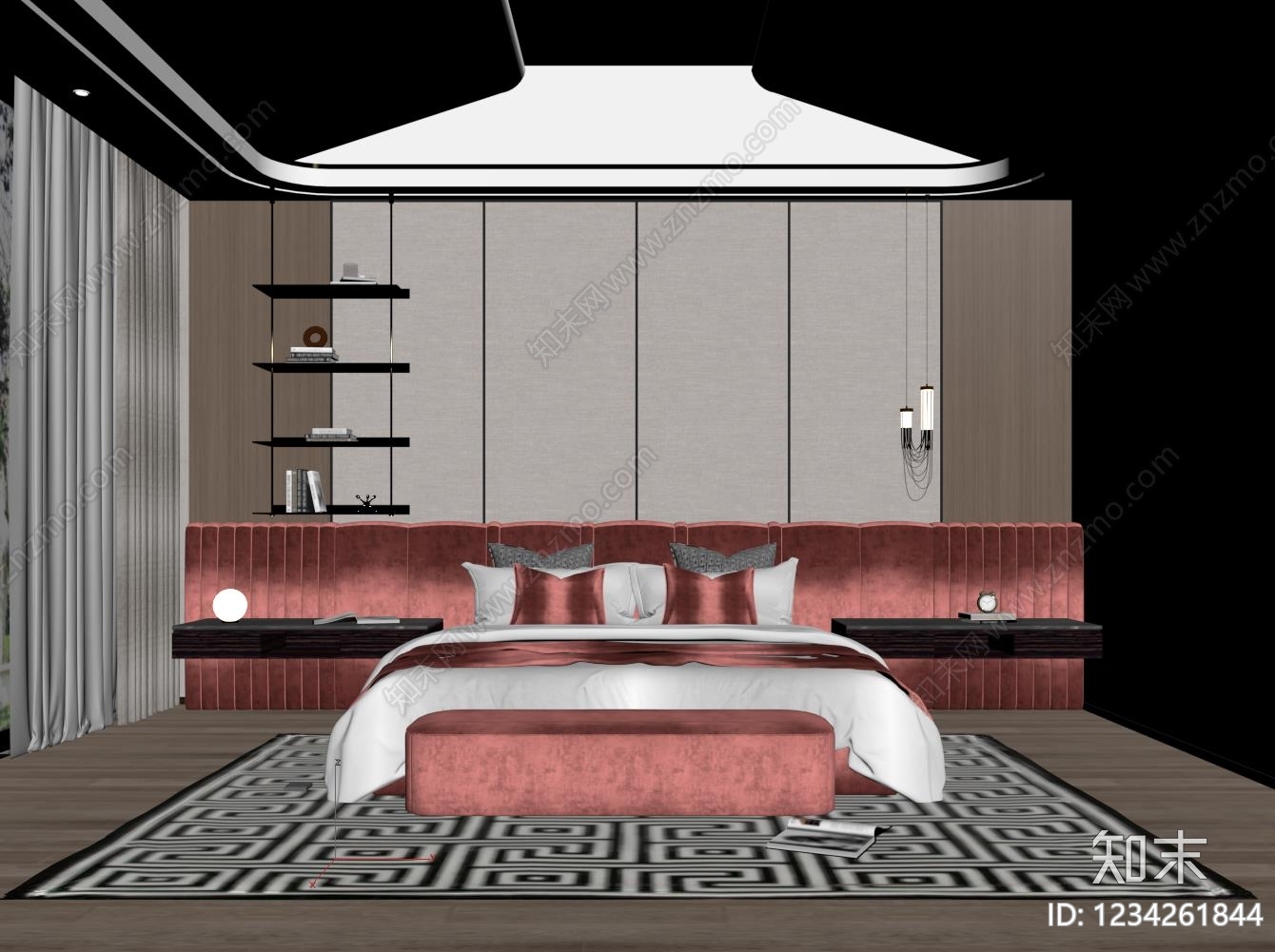 轻奢主卧3D模型下载【ID:1234261844】