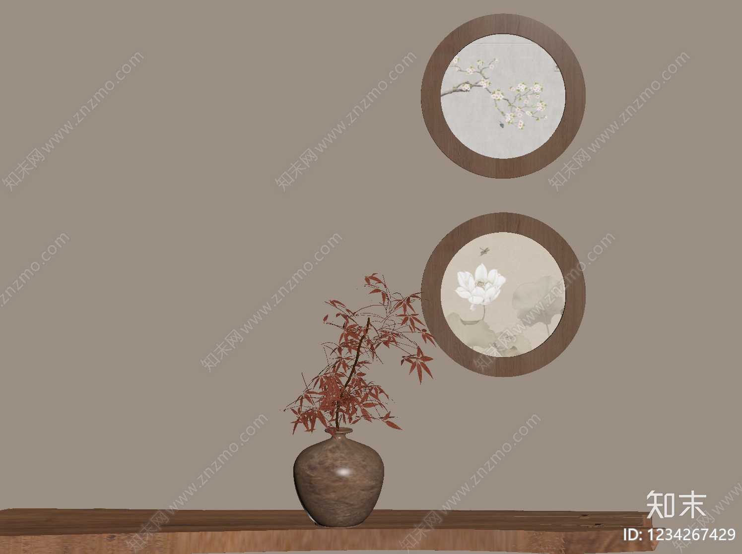 新中式摆件组合SU模型下载【ID:1234267429】