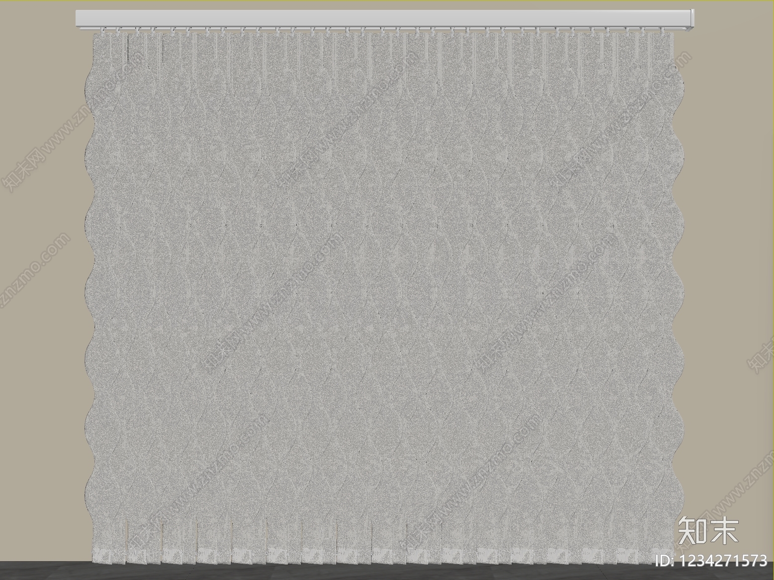 极简窗帘SU模型下载【ID:1234271573】