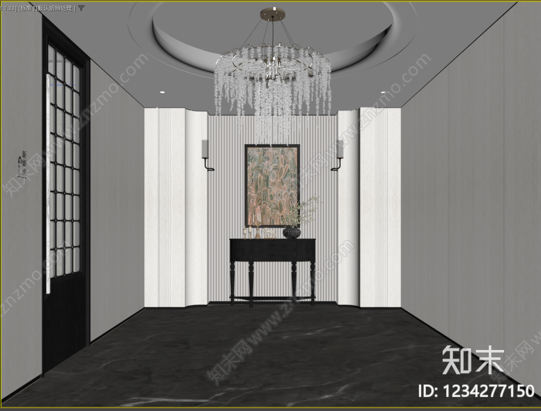 轻奢酒店走廊3D模型下载【ID:1234277150】