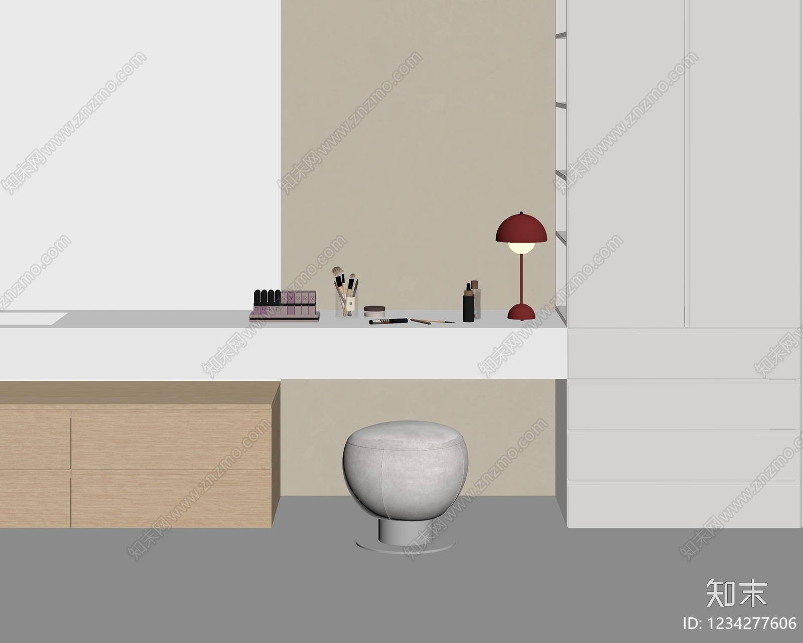 现代简约梳妆台3D模型下载【ID:1234277606】