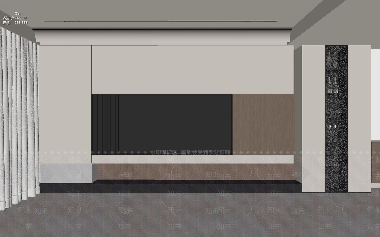 意式极简电视背景墙3D模型下载【ID:1234281127】