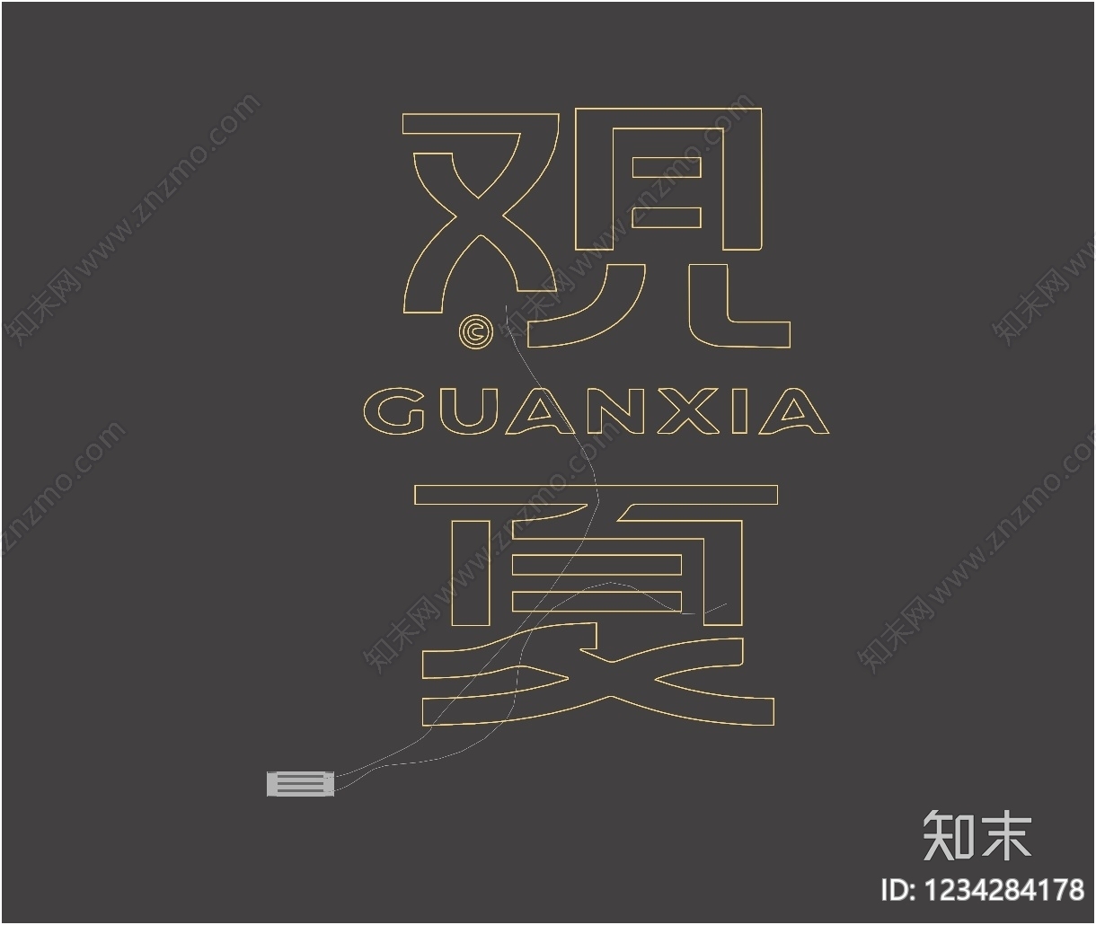 新中式logo3D模型渲染效果图