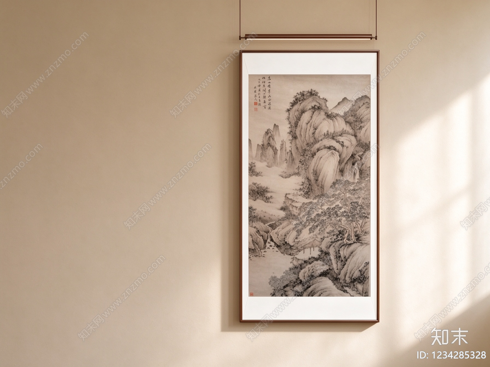 新中式山水画3D模型下载【ID:1234285328】