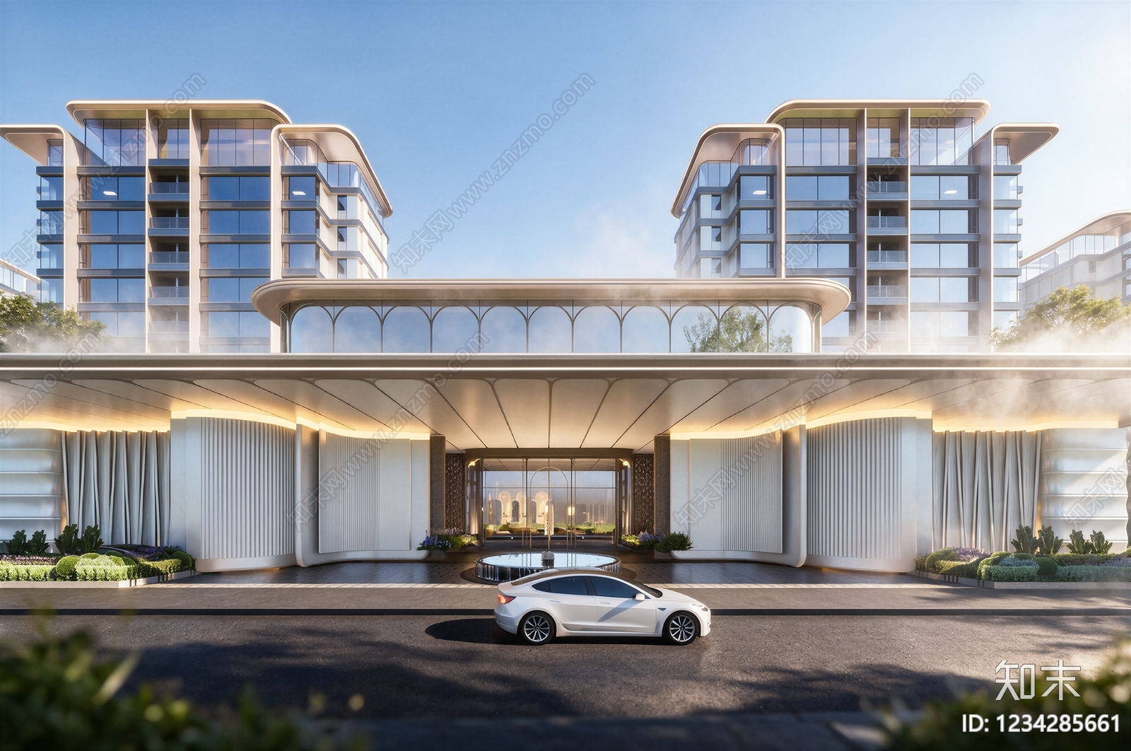 现代主义小区建筑SU模型下载【ID:1234285661】