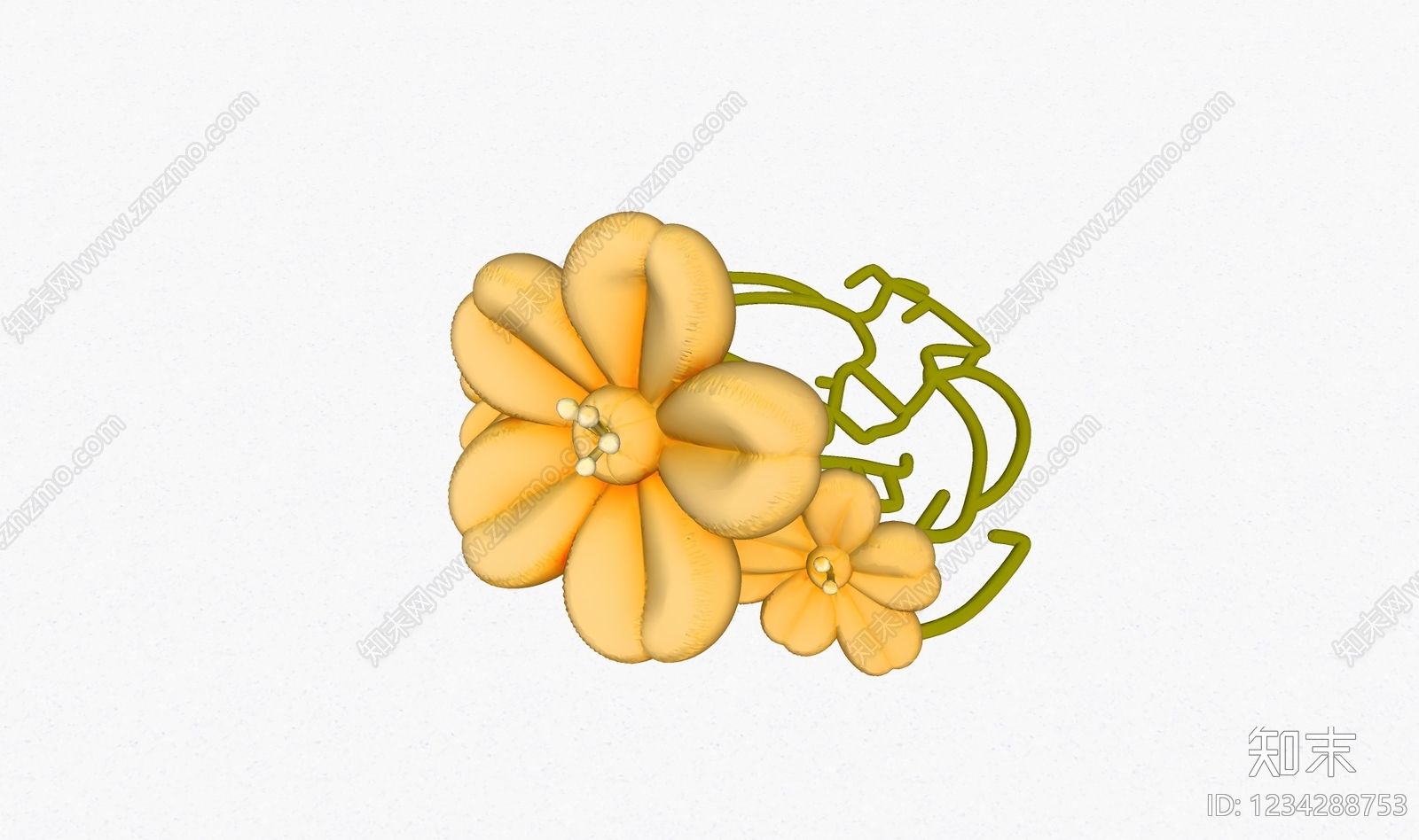 奶油风气模SU模型下载【ID:1234288753】