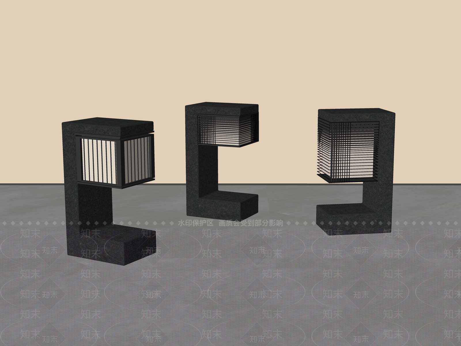 日式草坪灯3D模型下载【ID:1234289110】