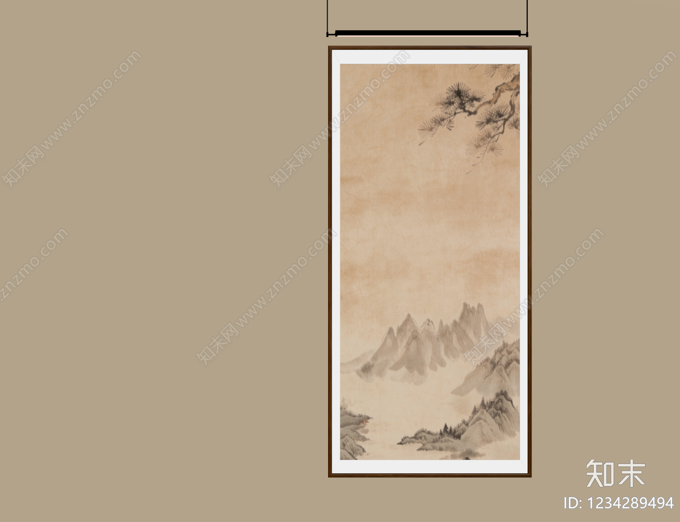 新中式山水画3D模型下载【ID:1234289494】