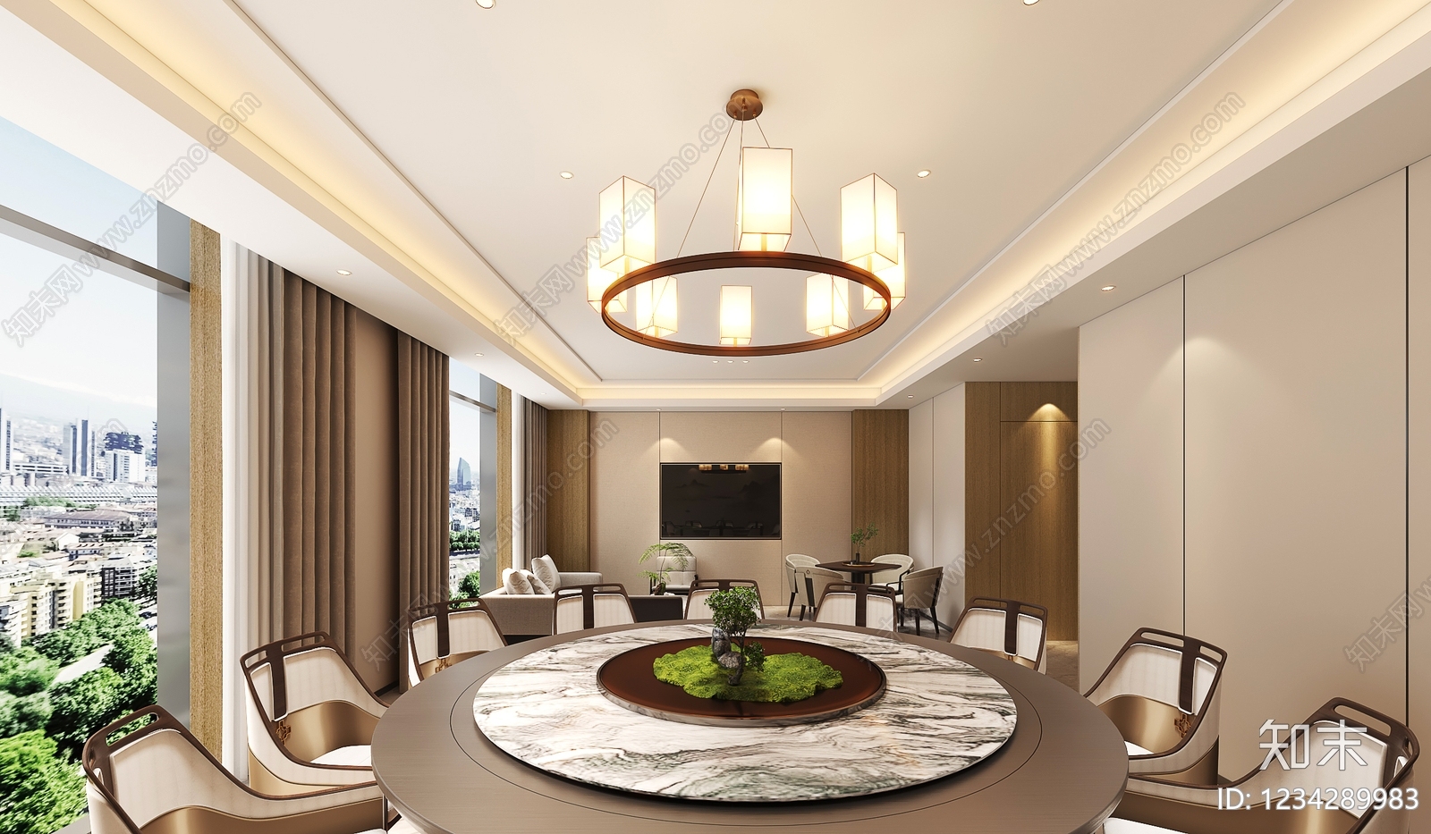 新中式包厢3D模型下载【ID:1234289983】