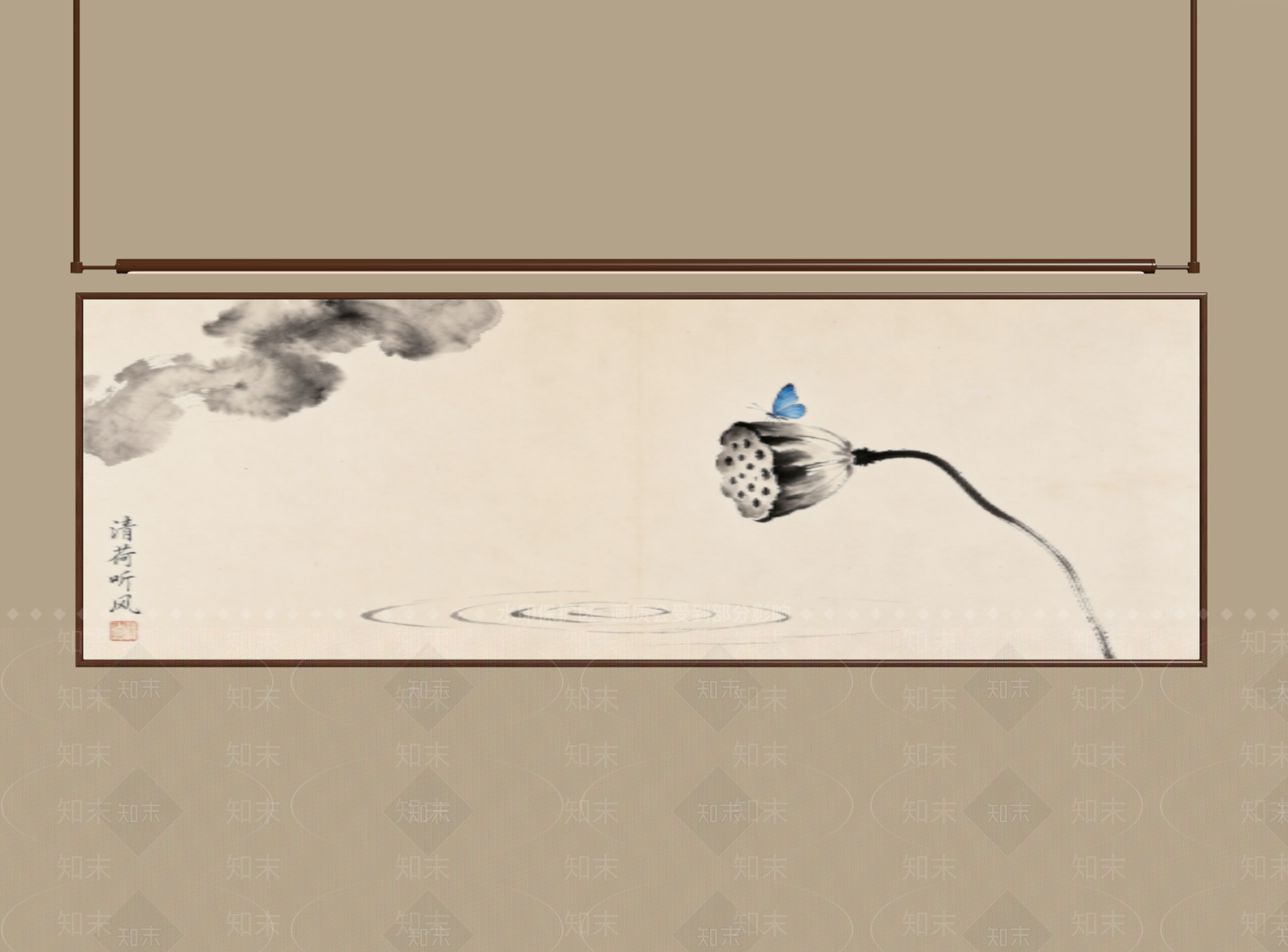 新中式山水画SU模型下载【ID:1234289969】