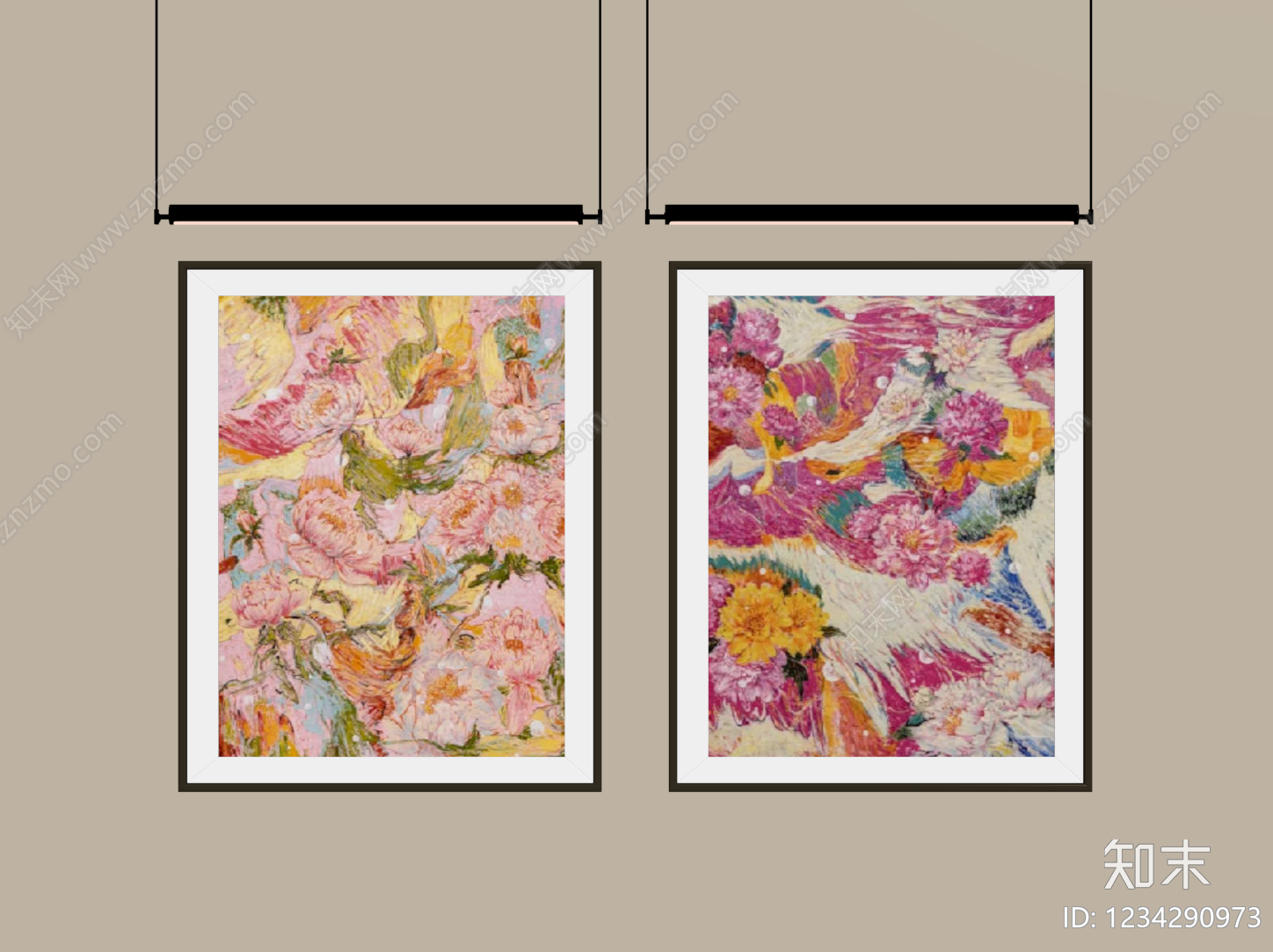 轻奢挂画组合SU模型下载【ID:1234290973】