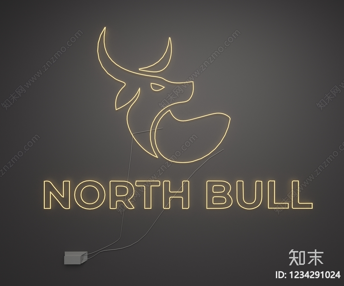 极简霓虹灯SU模型下载【ID:1234291024】