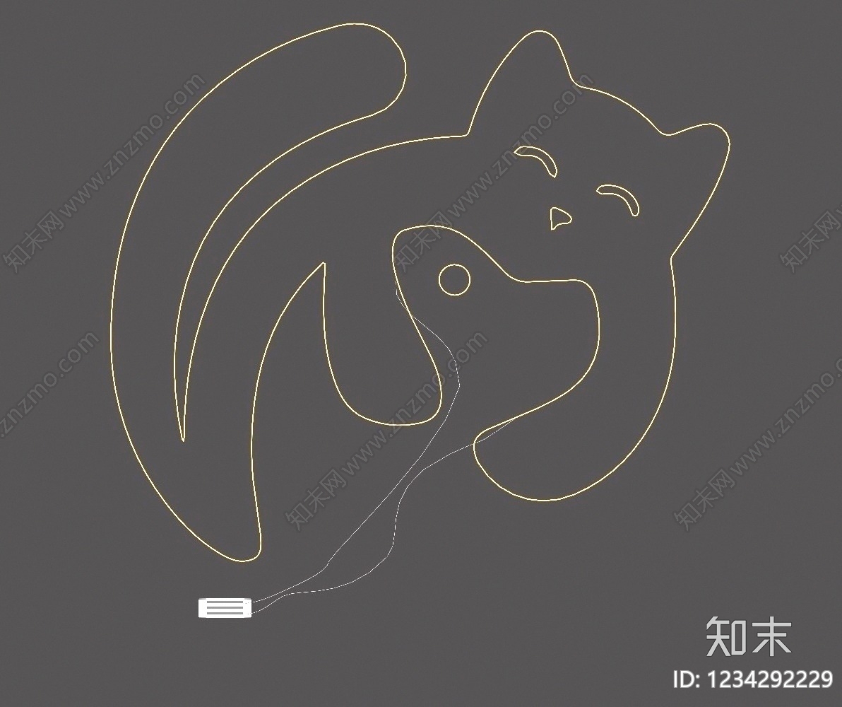 极简霓虹灯SU模型下载【ID:1234292229】