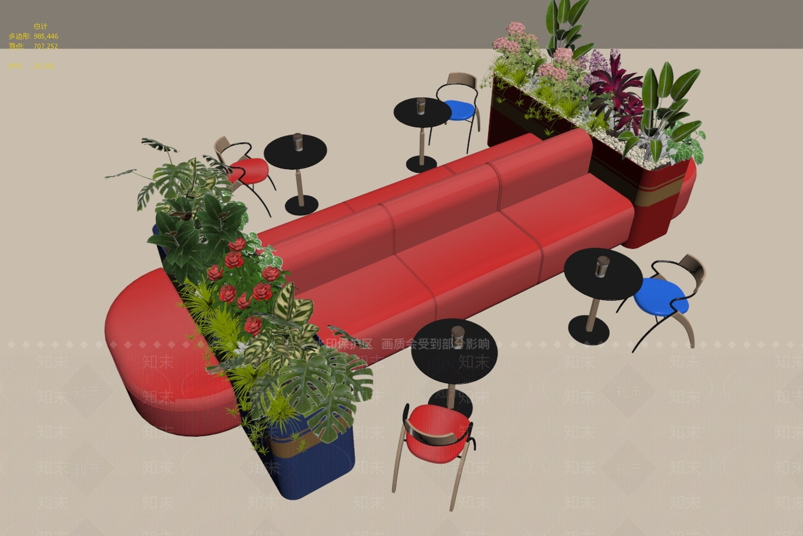 现代花境3D模型下载【ID:1234293250】
