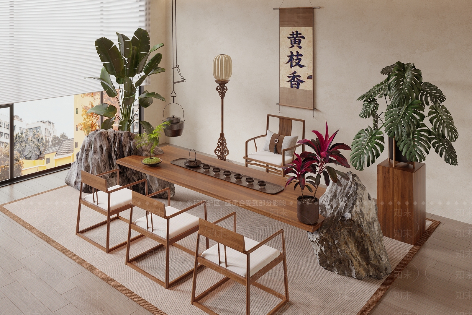 新中式家居展台3D模型下载【ID:1234293677】