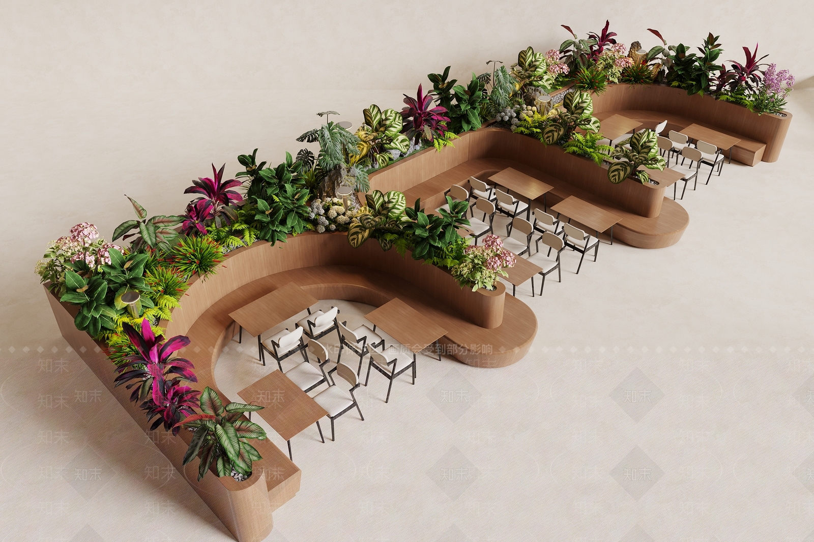 现代简约花境3D模型下载【ID:1234294609】