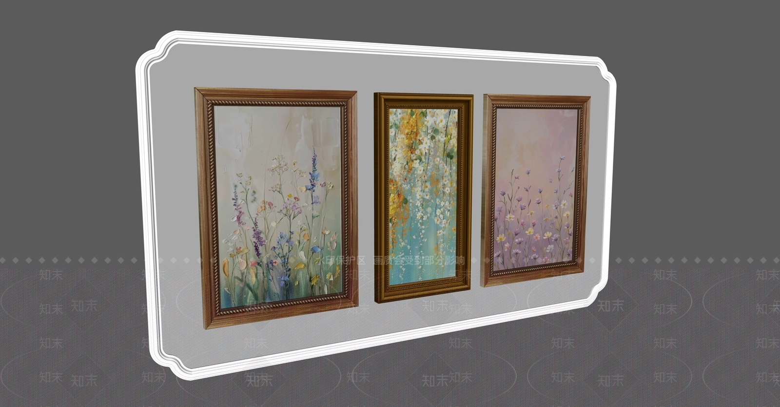 美式挂画组合SU模型下载【ID:1234294963】