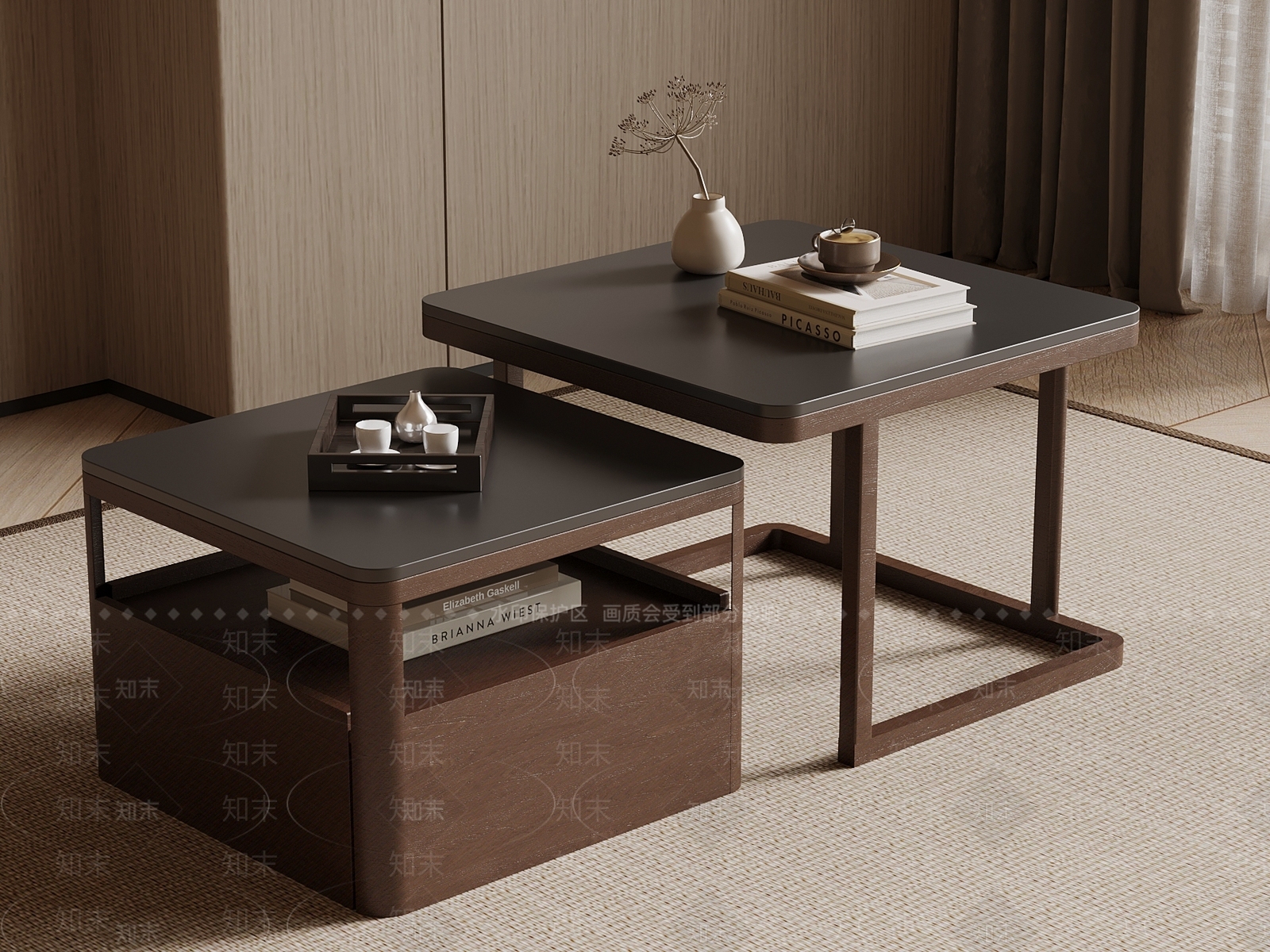 现代简约茶几SU模型下载【ID:1234296305】