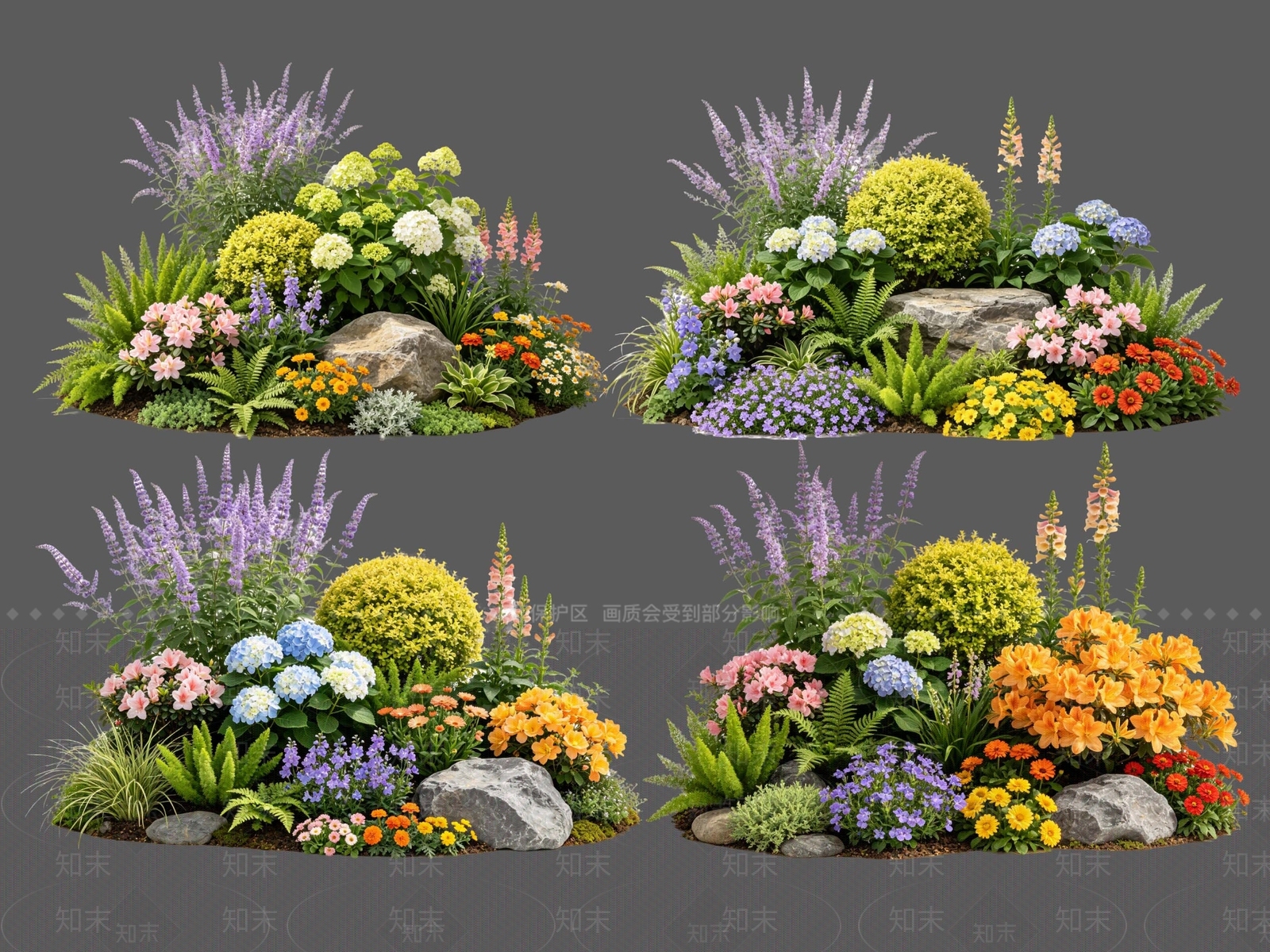 现代主义花境SU模型下载【ID:1234298760】