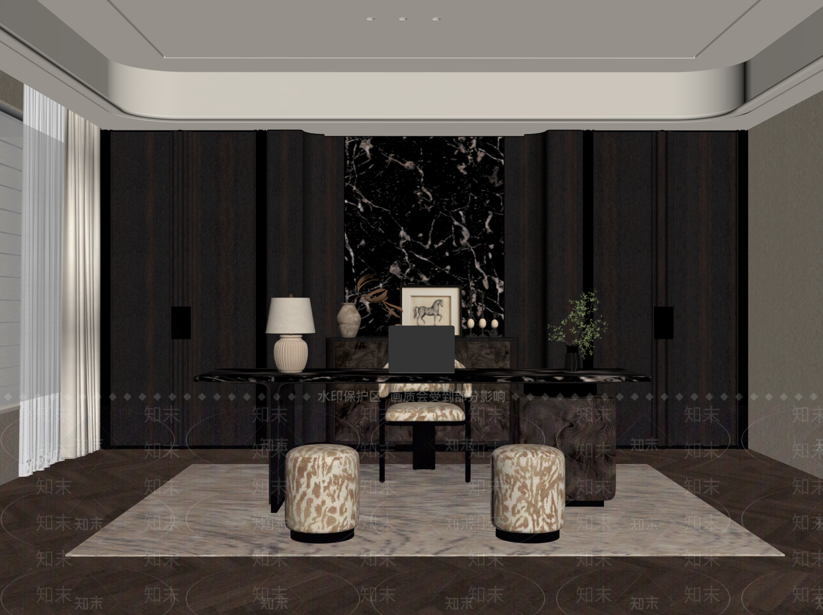 中古风书房3D模型下载【ID:1234298681】
