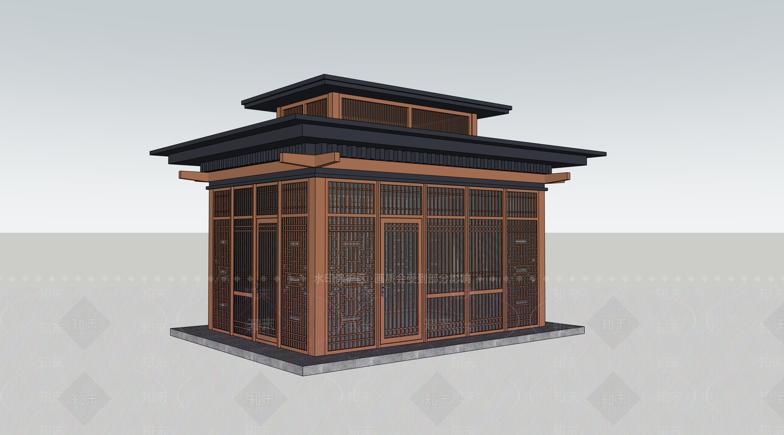 新中式其他景观小建筑SU模型下载【ID:1234308668】